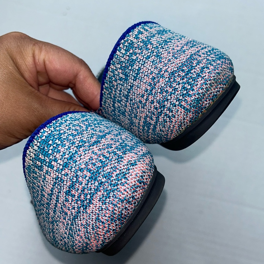 Rothy’s Turquoise Melange Blue Pink Teal Neon Flats - Size 10.5 - Picture 9 of 9